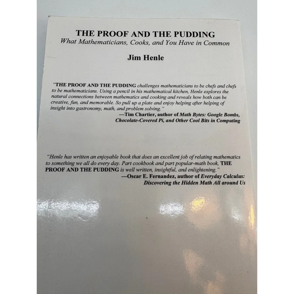 The Proof and the Pudding Jim Henle Uncorrected Advance Proof Math Cooking ARC
